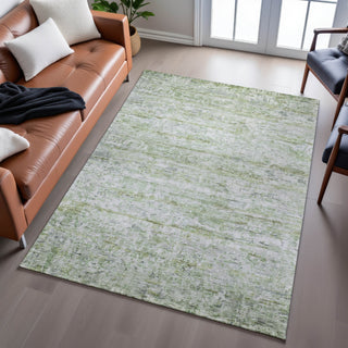 Piper Looms Mayfield Stripes AMF1127 Aloe Machine Washable Area Rug Lifestyle Image Feature