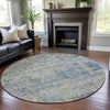 Piper Looms Mayfield Modern AMF1128 Blue Machine Washable Area Rug Round Lifestyle Image Feature