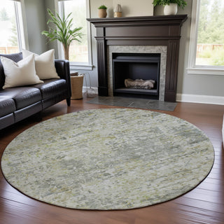 Piper Looms Mayfield Modern AMF1128 Sage Machine Washable Area Rug Round Lifestyle Image Feature