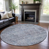 Piper Looms Mayfield Modern AMF1128 Sky Machine Washable Area Rug Round Lifestyle Image Feature