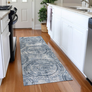 Piper Looms Mayfield Medallion AMF113 Blue Machine Washable Area Rug Runner Lifestyle Image Feature