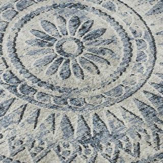 Piper Looms Mayfield Medallion AMF113 Blue Machine Washable Area Rug Swatch Image