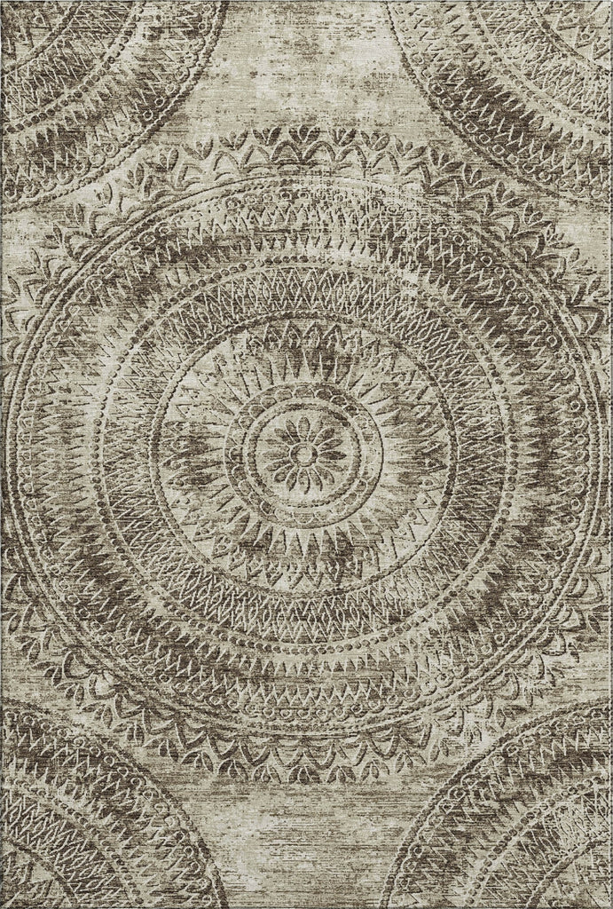 Piper Looms Mayfield Medallion AMF113 Brown Machine Washable Area Rug main image