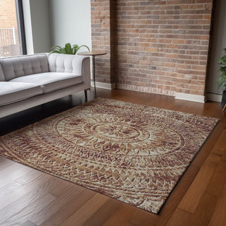 Piper Looms Mayfield Medallion AMF113 Canyon Machine Washable Area Rug Lifestyle Image Feature