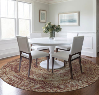 Piper Looms Mayfield Medallion AMF113 Canyon Machine Washable Area Rug Round Lifestyle Image Feature
