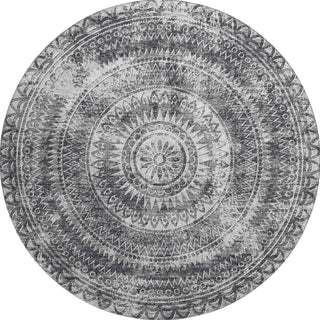 Piper Looms Mayfield Medallion AMF113 Gray Machine Washable Area Rug Round Main Image