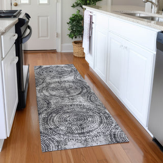Piper Looms Mayfield Medallion AMF113 Gray Machine Washable Area Rug Runner Lifestyle Image Feature