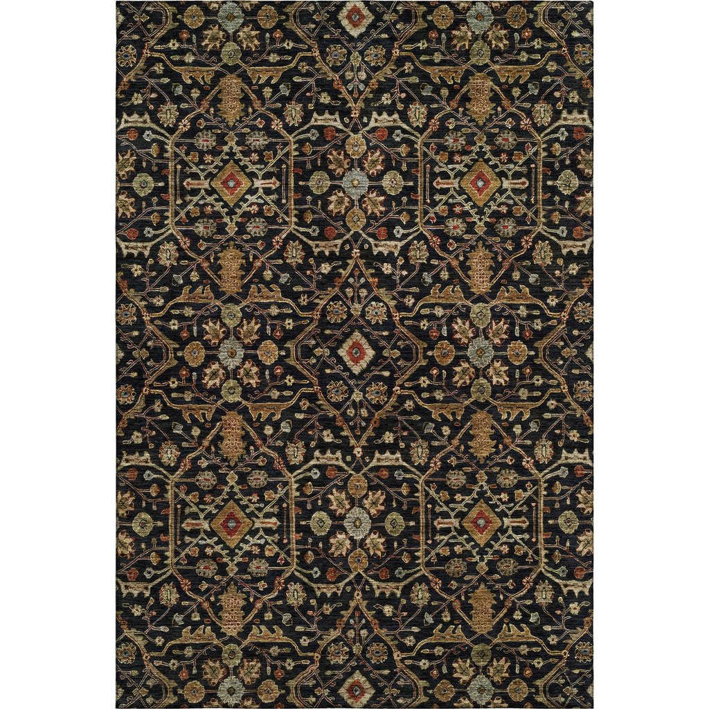 Piper Looms Mayfield Global AMF1130 Black Machine Washable Area Rug main image