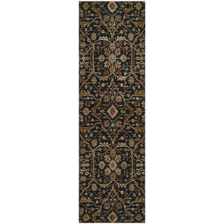 Piper Looms Mayfield Global AMF1130 Black Machine Washable Area Rug Runner Main Image