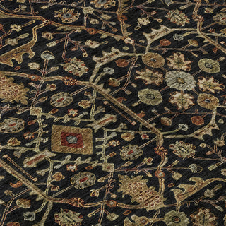 Piper Looms Mayfield Global AMF1130 Black Machine Washable Area Rug Swatch Image