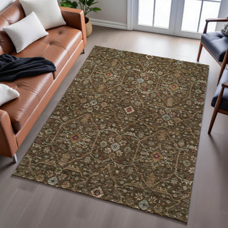 Piper Looms Mayfield Global AMF1130 Chocolate Machine Washable Area Rug Lifestyle Image Feature