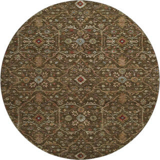 Piper Looms Mayfield Global AMF1130 Chocolate Machine Washable Area Rug Round Main Image