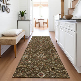 Piper Looms Mayfield Global AMF1130 Chocolate Machine Washable Area Rug Runner Lifestyle Image Feature