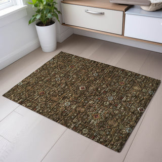 Piper Looms Mayfield Global AMF1130 Chocolate Machine Washable Area Rug Scatter Lifestyle Image Feature