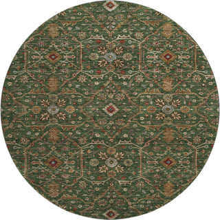 Piper Looms Mayfield Global AMF1130 Emerald Machine Washable Area Rug Round Main Image