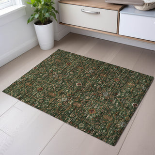 Piper Looms Mayfield Global AMF1130 Emerald Machine Washable Area Rug Scatter Lifestyle Image Feature