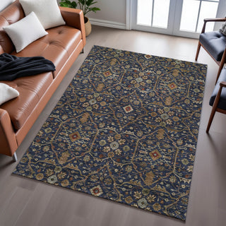 Piper Looms Mayfield Global AMF1130 Navy Machine Washable Area Rug Lifestyle Image Feature
