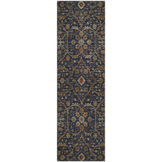 Piper Looms Mayfield Global AMF1130 Navy Machine Washable Area Rug Runner Main Image