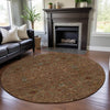 Piper Looms Mayfield Global AMF1130 Paprika Machine Washable Area Rug Round Lifestyle Image Feature