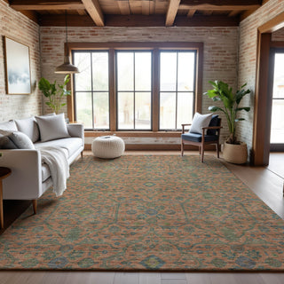 Piper Looms Mayfield Global AMF1131 Coral Machine Washable Area Rug Lifestyle Image Feature