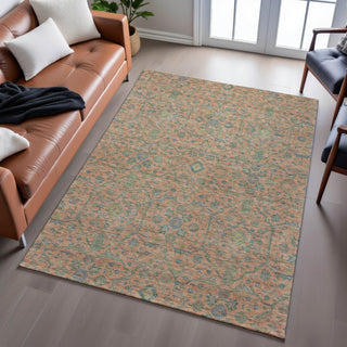 Piper Looms Mayfield Global AMF1131 Coral Machine Washable Area Rug Lifestyle Image Feature