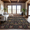 Piper Looms Mayfield Global AMF1132 Black Machine Washable Area Rug Lifestyle Image Feature