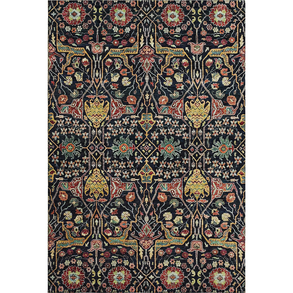 Piper Looms Mayfield Global AMF1132 Black Machine Washable Area Rug main image