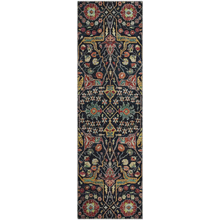 Piper Looms Mayfield Global AMF1132 Black Machine Washable Area Rug Runner Main Image