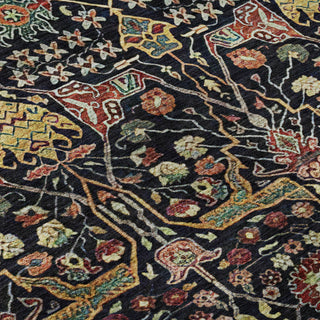 Piper Looms Mayfield Global AMF1132 Black Machine Washable Area Rug Swatch Image