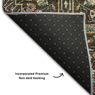 Piper Looms Mayfield Global AMF1132 Chocolate Machine Washable Area Rug Backing Image
