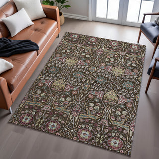 Piper Looms Mayfield Global AMF1132 Chocolate Machine Washable Area Rug Lifestyle Image Feature