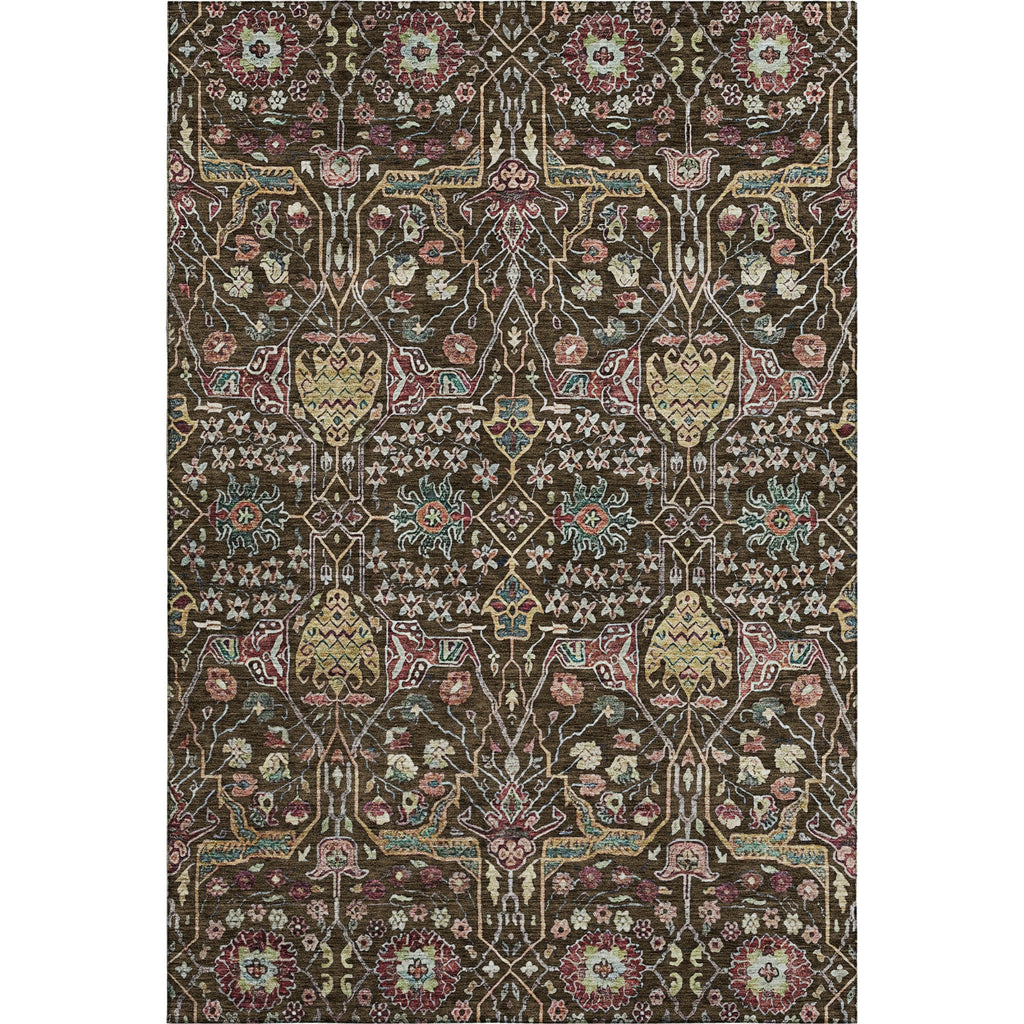Piper Looms Mayfield Global AMF1132 Chocolate Machine Washable Area Rug main image