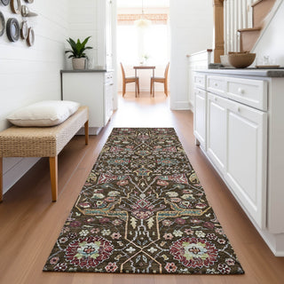 Piper Looms Mayfield Global AMF1132 Chocolate Machine Washable Area Rug Runner Lifestyle Image Feature