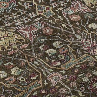 Piper Looms Mayfield Global AMF1132 Chocolate Machine Washable Area Rug Swatch Image