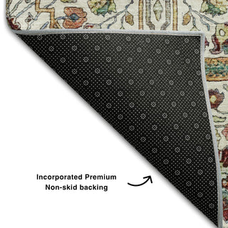 Piper Looms Mayfield Global AMF1132 Ivory Machine Washable Area Rug Backing Image
