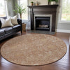 Piper Looms Mayfield Global AMF1133 Coral Machine Washable Area Rug Round Lifestyle Image Feature