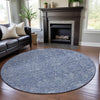 Piper Looms Mayfield Global AMF1133 Denim Machine Washable Area Rug Round Lifestyle Image Feature