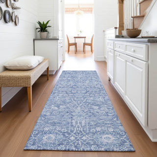 Piper Looms Mayfield Global AMF1133 Denim Machine Washable Area Rug Runner Lifestyle Image Feature