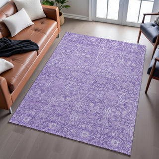 Piper Looms Mayfield Global AMF1133 Plum Machine Washable Area Rug Lifestyle Image Feature