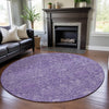 Piper Looms Mayfield Global AMF1133 Plum Machine Washable Area Rug Round Lifestyle Image Feature