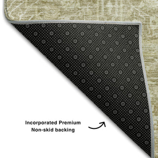 Piper Looms Mayfield Global AMF1133 Taupe Machine Washable Area Rug Backing Image
