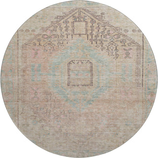 Piper Looms Mayfield Global AMF1134 Pink Machine Washable Area Rug Round Main Image