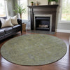 Piper Looms Mayfield Global AMF1135 Aloe Machine Washable Area Rug Round Lifestyle Image Feature