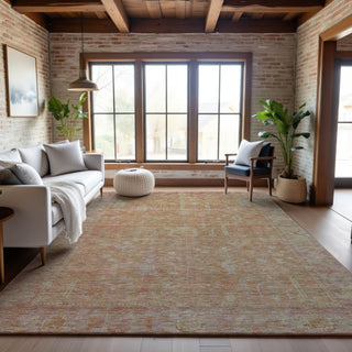 Piper Looms Mayfield Global AMF1135 Coral Machine Washable Area Rug Lifestyle Image Feature