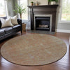 Piper Looms Mayfield Global AMF1135 Coral Machine Washable Area Rug Round Lifestyle Image Feature