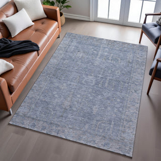 Piper Looms Mayfield Global AMF1135 Denim Machine Washable Area Rug Lifestyle Image Feature