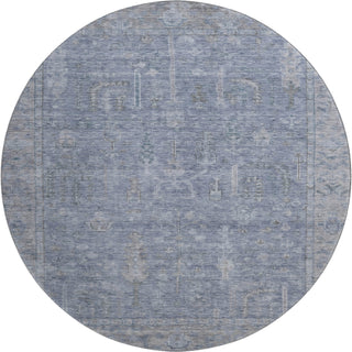Piper Looms Mayfield Global AMF1135 Denim Machine Washable Area Rug Round Main Image