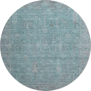 Piper Looms Mayfield Global AMF1135 Teal Machine Washable Area Rug Round Main Image