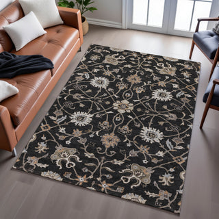 Piper Looms Mayfield Global AMF1137 Black Machine Washable Area Rug Lifestyle Image Feature