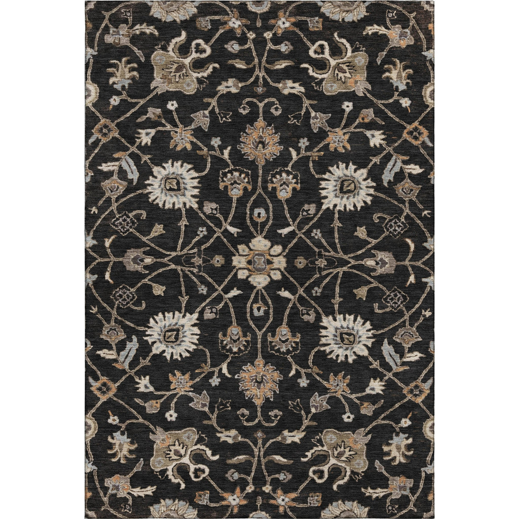 Piper Looms Mayfield Global AMF1137 Black Machine Washable Area Rug main image